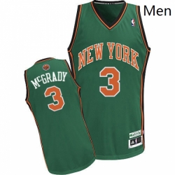 Mens Adidas New York Knicks 3 Tracy McGrady Authentic Green NBA Jersey