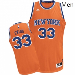 Mens Adidas New York Knicks 33 Patrick Ewing Swingman Orange Alternate NBA Jersey
