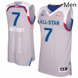 Mens Adidas New York Knicks 7 Carmelo Anthony Authentic Gray 2017 All Star NBA Jersey
