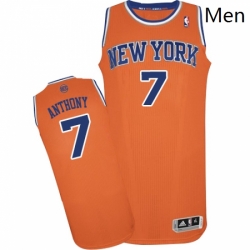 Mens Adidas New York Knicks 7 Carmelo Anthony Authentic Orange Alternate NBA Jersey