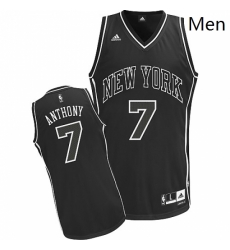 Mens Adidas New York Knicks 7 Carmelo Anthony Swingman Black Shadow NBA Jersey