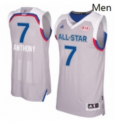 Mens Adidas New York Knicks 7 Carmelo Anthony Swingman Gray 2017 All Star NBA Jersey