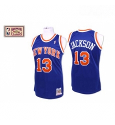 Mens Mitchell and Ness New York Knicks 13 Mark Jackson Swingman Royal Blue Throwback NBA Jersey