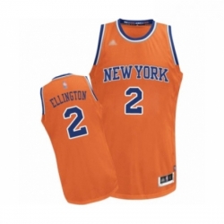 Mens New York Knicks 2 Wayne Ellington Authentic Orange Alternate Basketball Jersey 
