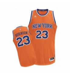 Mens New York Knicks 23 Mitchell Robinson Authentic Orange Alternate Basketball Jersey 