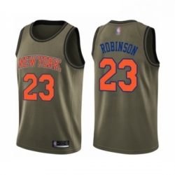 Mens New York Knicks 23 Mitchell Robinson Swingman Green Salute to Service Basketball Jersey 