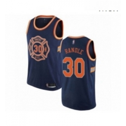 Mens New York Knicks 30 Julius Randle Authentic Navy Blue Basketball Jersey City Edition 
