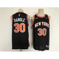 Men's New York Knicks #30 Julius Randle Black Nike Stitched Basketball City Player Jersey