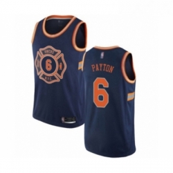 Mens New York Knicks 6 Elfrid Payton Authentic Navy Blue Basketball Jersey City Editi