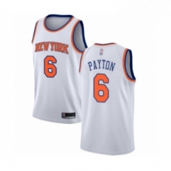 Mens New York Knicks 6 Elfrid Payton Authentic White Basketball Jersey Association Editi