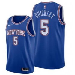 Men's New York Knicks Immanuel Quickley Blue 2021 Statement Jersey