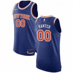 Mens Nike New York Knicks 00 Enes Kanter Authentic Royal Blue NBA Jersey Icon Edition 