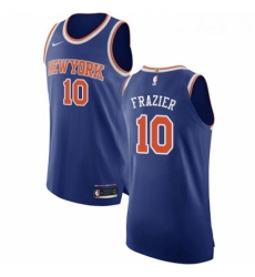 Mens Nike New York Knicks 10 Walt Frazier Authentic Royal Blue NBA Jersey Icon Edition