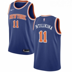 Mens Nike New York Knicks 11 Frank Ntilikina Swingman Royal Blue NBA Jersey Icon Edition 