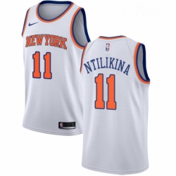 Mens Nike New York Knicks 11 Frank Ntilikina Swingman White NBA Jersey Association Edition 