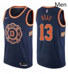 Mens Nike New York Knicks 13 Joakim Noah Swingman Navy Blue NBA Jersey City Edition