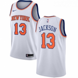 Mens Nike New York Knicks 13 Mark Jackson Authentic White NBA Jersey Association Edition