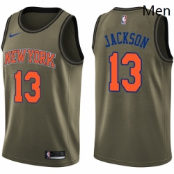 Mens Nike New York Knicks 13 Mark Jackson Swingman Green Salute to Service NBA Jersey