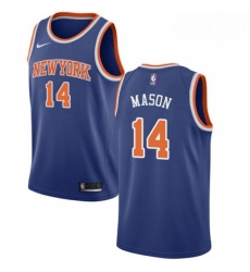 Mens Nike New York Knicks 14 Anthony Mason Swingman Royal Blue NBA Jersey Icon Edition