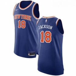 Mens Nike New York Knicks 18 Phil Jackson Authentic Royal Blue NBA Jersey Icon Edition