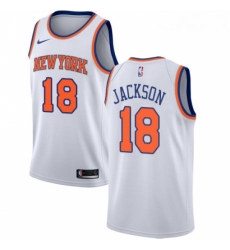 Mens Nike New York Knicks 18 Phil Jackson Authentic White NBA Jersey Association Edition