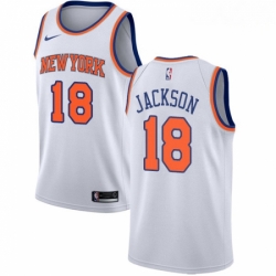 Mens Nike New York Knicks 18 Phil Jackson Swingman White NBA Jersey Association Edition