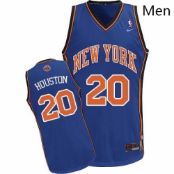 Mens Nike New York Knicks 20 Allan Houston Authentic Royal Blue Throwback NBA Jersey