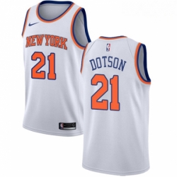Mens Nike New York Knicks 21 Damyean Dotson Swingman White NBA Jersey Association Edition 