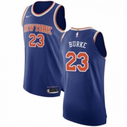 Mens Nike New York Knicks 23 Trey Burke Authentic Royal Blue NBA Jersey Icon Edition 