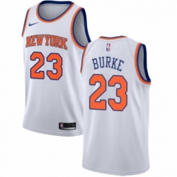 Mens Nike New York Knicks 23 Trey Burke Authentic White NBA Jersey Association Edition 