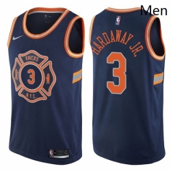 Mens Nike New York Knicks 3 Tim Hardaway Jr Authentic Navy Blue NBA Jersey City Edition 