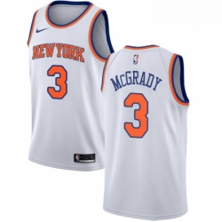 Mens Nike New York Knicks 3 Tracy McGrady Authentic White NBA Jersey Association Edition
