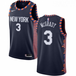 Mens Nike New York Knicks 3 Tracy McGrady Swingman Navy Blue NBA Jersey 2018 19 City Edition