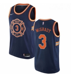 Mens Nike New York Knicks 3 Tracy McGrady Swingman Navy Blue NBA Jersey City Edition