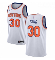 Mens Nike New York Knicks 30 Bernard King Authentic White NBA Jersey Association Edition