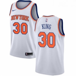 Mens Nike New York Knicks 30 Bernard King Authentic White NBA Jersey Association Edition