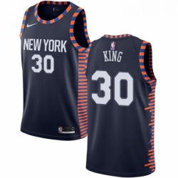 Mens Nike New York Knicks 30 Bernard King Swingman Navy Blue NBA Jersey 2018 19 City Edition