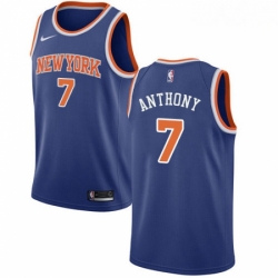 Mens Nike New York Knicks 7 Carmelo Anthony Swingman Royal Blue NBA Jersey Icon Edition
