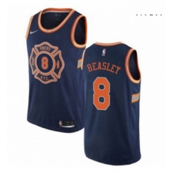 Mens Nike New York Knicks 8 Michael Beasley Authentic Navy Blue NBA Jersey City Edition 