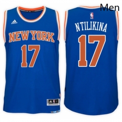 New York Knicks 17 Frank Ntilikina Road Blue New Swingman Stitched NBA Jersey 