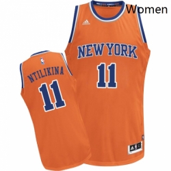 Womens Adidas New York Knicks 11 Frank Ntilikina Swingman Orange Alternate NBA Jersey 