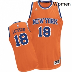 Womens Adidas New York Knicks 18 Phil Jackson Swingman Orange Alternate NBA Jersey