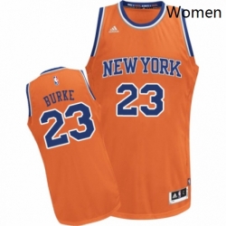 Womens Adidas New York Knicks 23 Trey Burke Swingman Orange Alternate NBA Jersey 