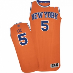 Womens Adidas New York Knicks 5 Courtney Lee Authentic Orange Alternate NBA Jersey