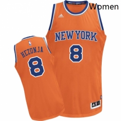Womens Adidas New York Knicks 8 Mario Hezonja Swingman Orange Alternate NBA Jersey 