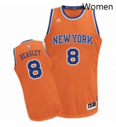 Womens Adidas New York Knicks 8 Michael Beasley Swingman Orange Alternate NBA Jersey 