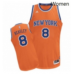 Womens Adidas New York Knicks 8 Michael Beasley Swingman Orange Alternate NBA Jersey 