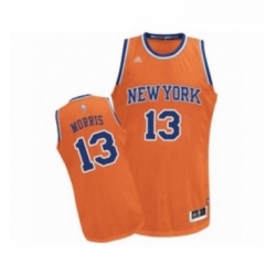 Womens New York Knicks 13 Marcus Morris Authentic Orange Alternate Basketball Jersey 
