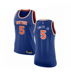 Womens New York Knicks 5 Dennis Smith Jr Swingman Royal Blue Basketball Jersey Icon Edition 