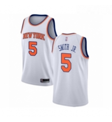 Womens New York Knicks 5 Dennis Smith Jr Swingman White Basketball Jersey Association Edition 